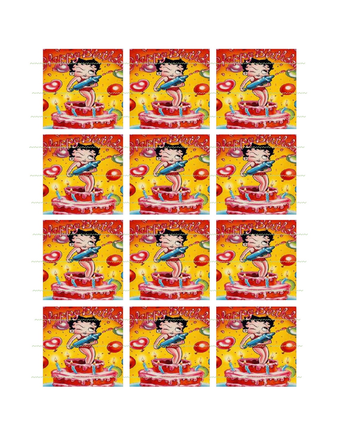 Betty Boop Cupcake Toppers Digital Download Printable Happy - Etsy