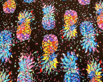 Timeless Treasures - Multi Color Pineapple Jersey Knit Fabric