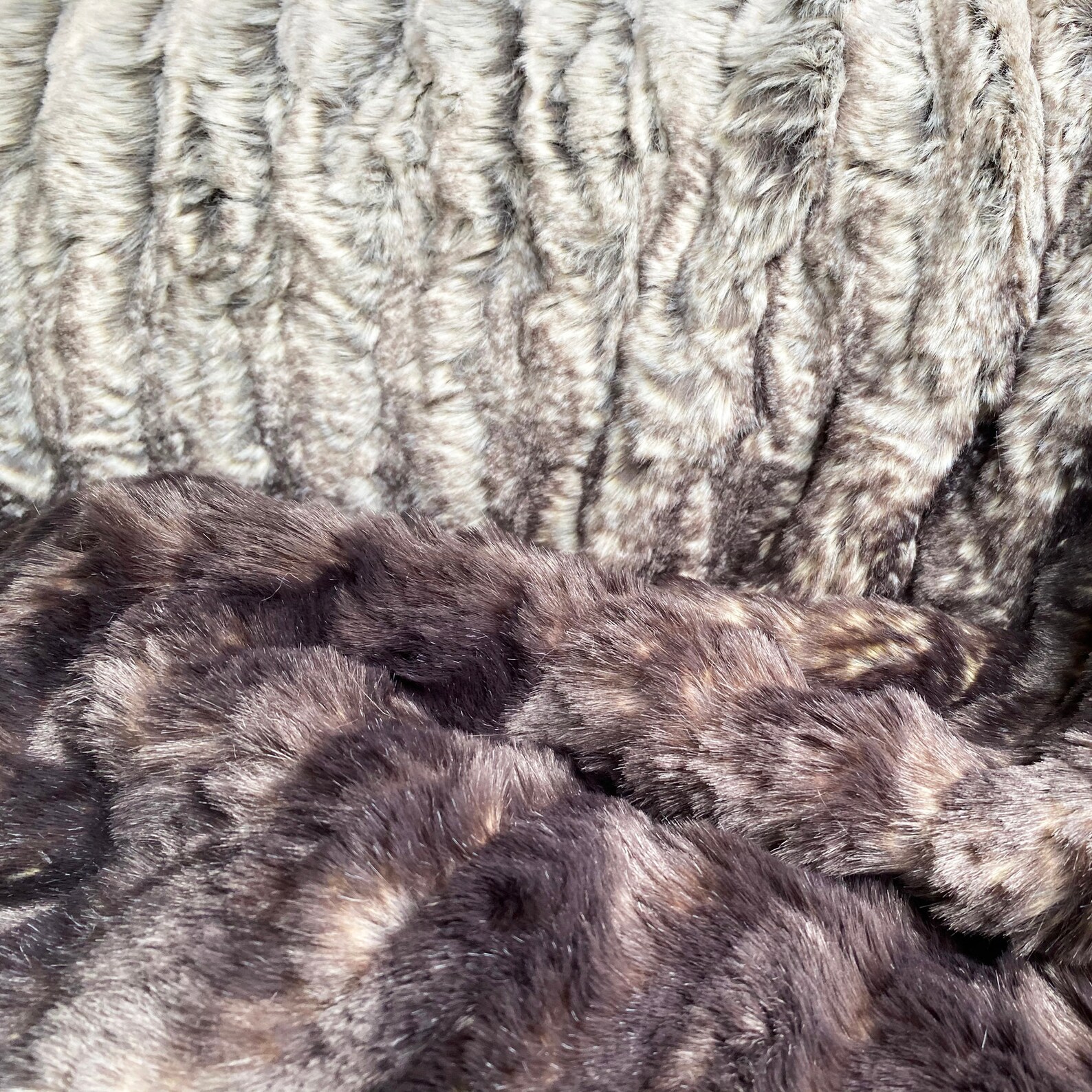 Tissavel Shale Hombre Faux Fur Fabric sold by the yard | Etsy