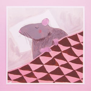 Sleepy Rat Archival Print