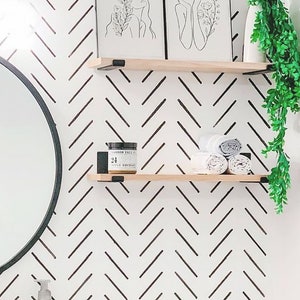 Herringbone Simple Duo wall stencil, 12" x 40", Scandinavian stencil for painting, Geometric stencil, Wall stencils, Stencilit