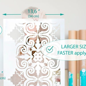 Porto Floor stencil - Tile stencil - Geometric Stencil pattern and Scandinavian stencil for DIY project - Moroccan stencil - Wall stencil