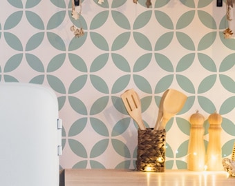 Circulo Geometric Tile Stencil, Floor and Table DIY Decor, Stencilit