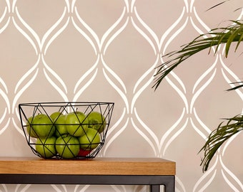 Twist Lattice Wall Stencil 2-Pack, Geometric Trellis Pattern, Stencilit (16"x34")
