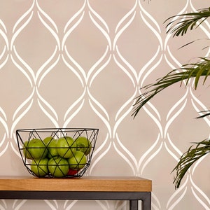 Twist Lattice wall stencil, 2-Pack of 16&quot; x 34&quot; stencil, Geometric Wall Stencils for Painting Large Pattern, Stencils for Walls, Stencilit