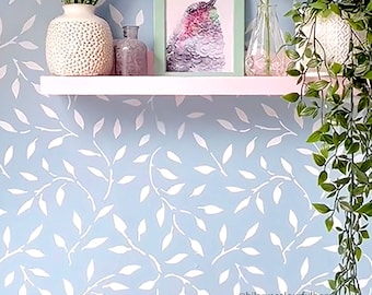 Large Leaf Wall Stencil XL, Woodland Nursery Decor, Stencilit