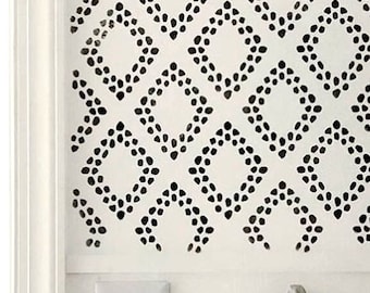 Diamond Wall Stencil pattern - Large wall stencil -  Scandinavian stencil for wall - Wall stencils - Wall stencil designs -Stencilit