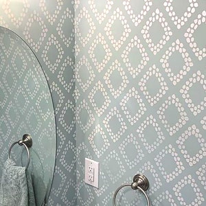 Diamond Wall Stencil pattern Large wall stencil Scandinavian stencil for wall Wall stencils Wall stencil designs Stencilit image 5