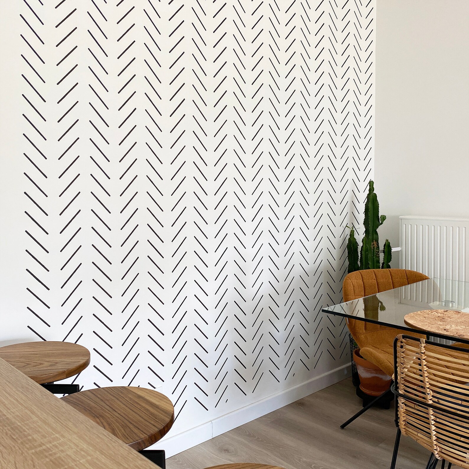 Herringbone simple Large Wall stencil & Wall decal Etsy