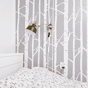 Birch Forest Without Leaves Large Wall Stencil Tree Stencil and ...