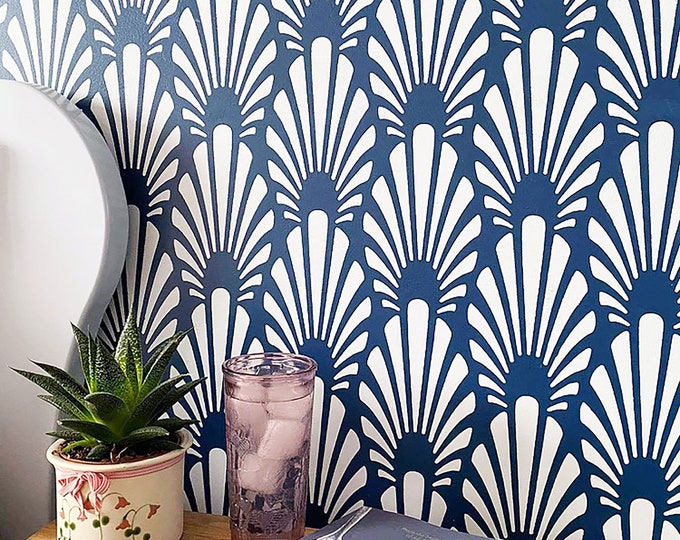 Art Deco Large Wall Stencil Pattern Geometric Wall Stencil Etsy