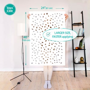Cheetah Print Wall Stencil, Extra Large Nursery Decor (24" x 40") Single (L-size)