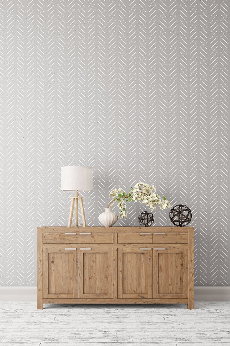Herringbone simple Large Wall stencil Herringbone stencil Etsy