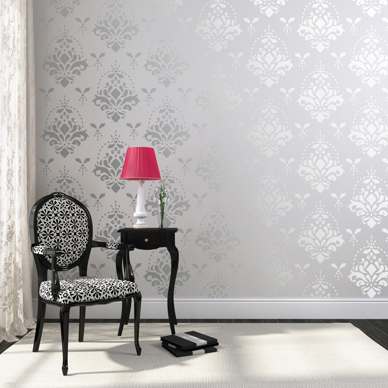 Persian Garden Damask Wall Stencil