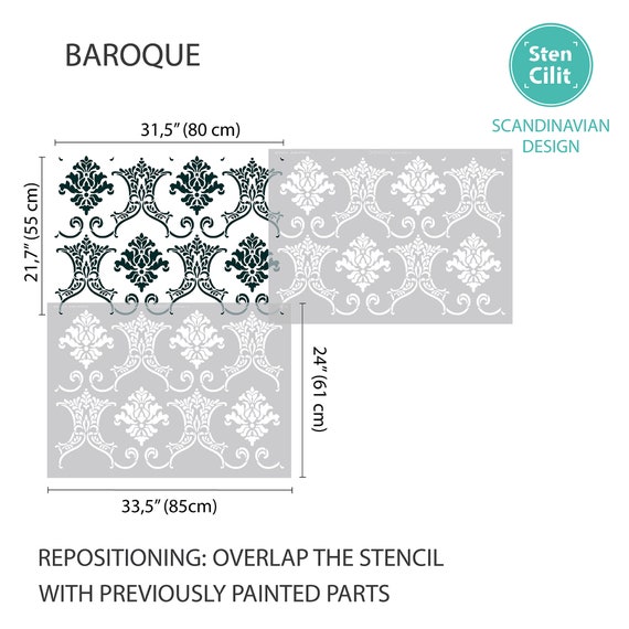 Simple Damask Pattern Stencil