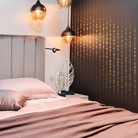 Dew Drops Wall Stencil 2-Pack, Geometric Pattern, Painting Stencil (17"x32")