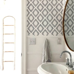 Diamond Wall Stencil pattern Large wall stencil Scandinavian stencil for wall Wall stencils Wall stencil designs Stencilit image 2