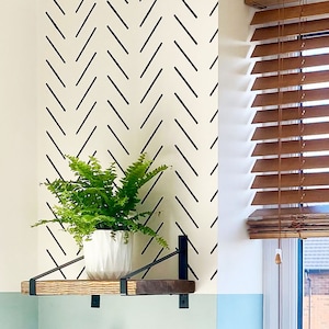 Herringbone wall stencil XL 21.6&quot; x 38.6&quot; stencil, Herringbone Simple stencil, Scandinavian stencil, Geometric wall stencils, Stencilit
