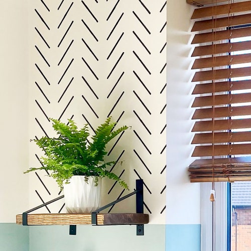 Herringbone Simple Large Wall Stencil & Wall Decal Etsy