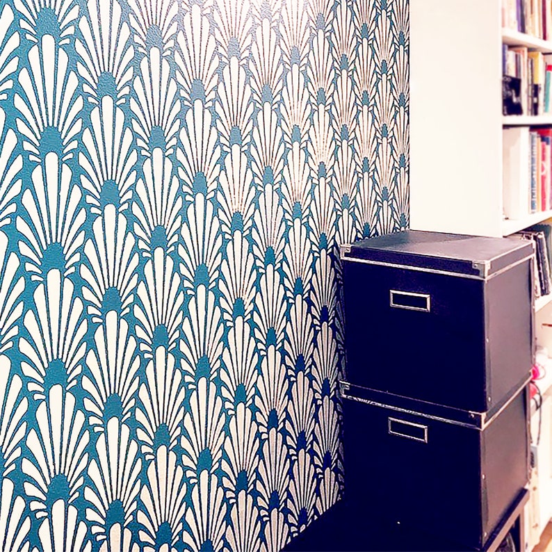 Art Deco Large Wall stencil pattern Geometric wall stencil Etsy