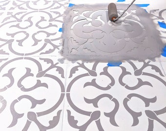 Scandi Tile stencils 12x12, 16x16, 18x18, Floor stencil, tile Stencils moroccan, Geometric stencil for DIY project - Wall stencil