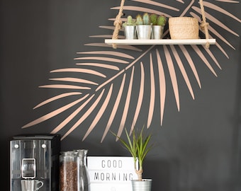 Set van 2 palmblad-muurstencils, groot modern patroon, stencil (M+L)