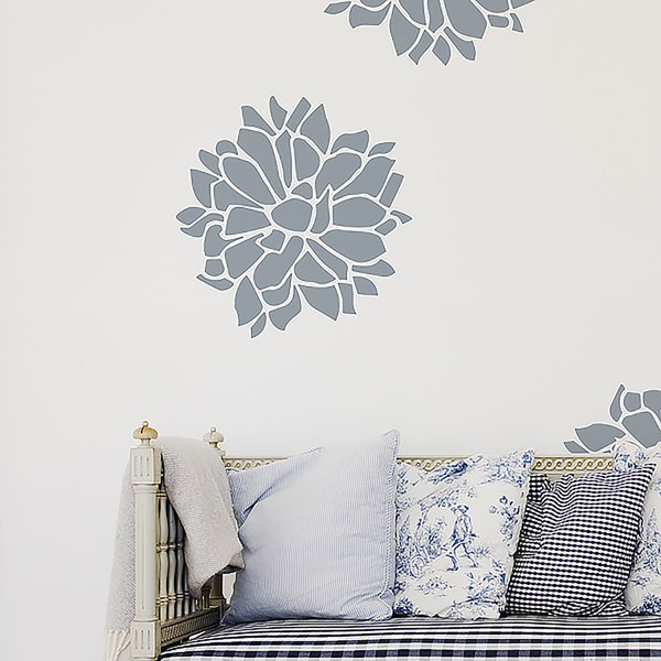 Chrysanthemum large Wall stencil - Flower stencil for DIY projects - stencils for walls - Scandinavian wall stencil - Easy Home Decor