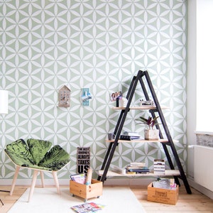 Flower Of The Life II Large Wall stencil for DIY , Stencils for walls Geometric wall stencil, Wall stencil pattern, Scandinavian stencil image 8