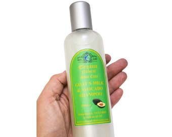 Avocado and Goat's Milk Shampoo 250ml Hydrate Cleanse Scalp and Hair Natural Wash Handmade & packed in rural British Countryside GB UK