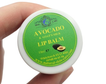 Avocado and Goats Milk Lip Balm 10ml pot heal dry, cracked lips, moisturising and natural Handmade in the UK