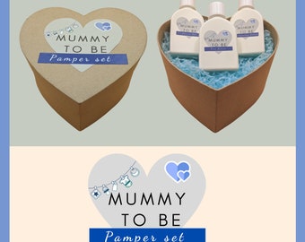 Mummy to be Pampering Gift Set Blue perfect Baby Shower Present Handmade Family Business Pregnancy maternity New Mum UK