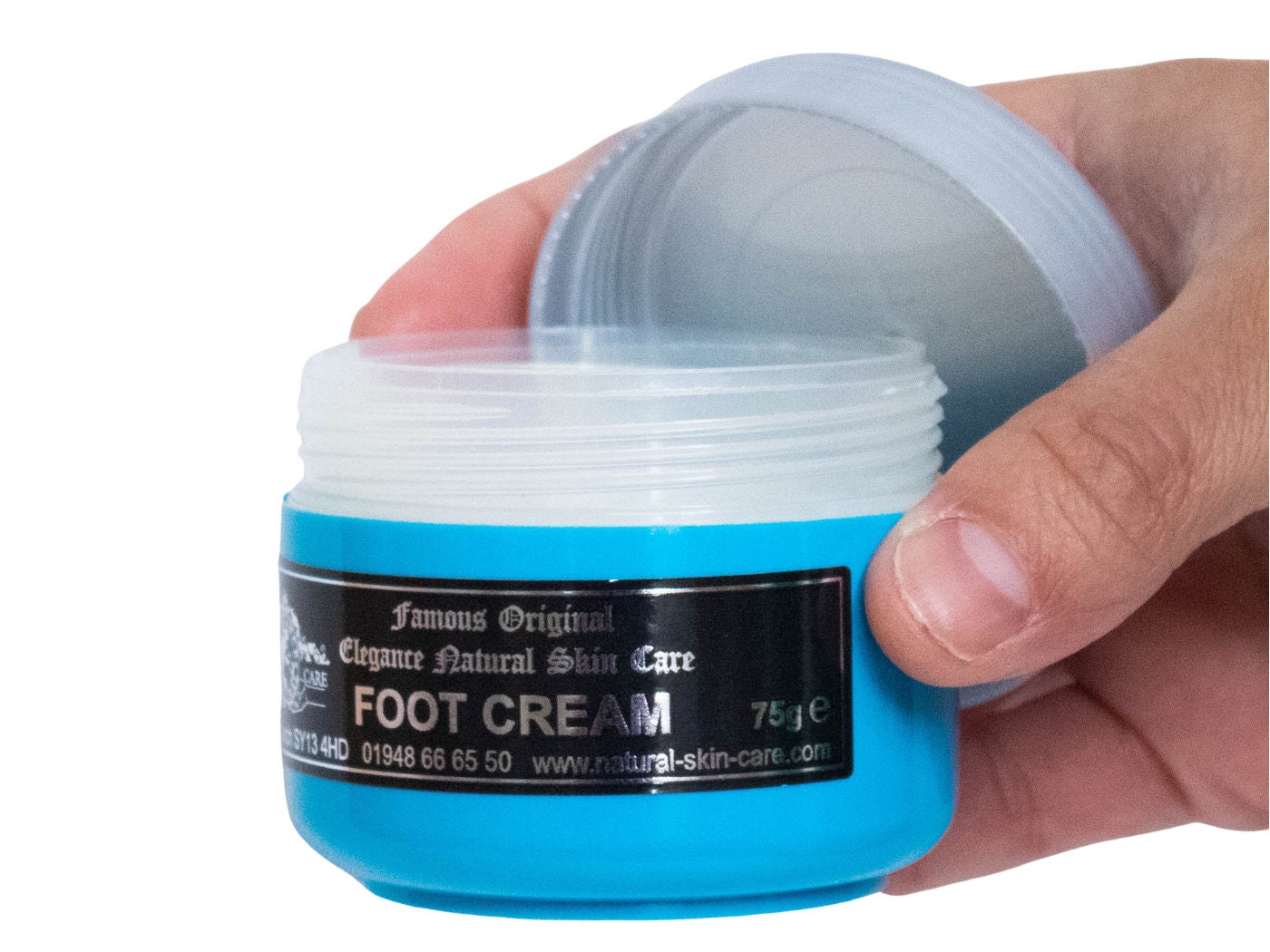 Crema per i piedi originale con miele e menta piperita. Fatta a mano e confezionata nelle zone rurali della Gran Bretagna. Rinfrescante e lenitiva, ripara i talloni secchi e screpolati.
