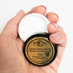 Goat&#39;s Milk Moisturising Cream 15g Pocket Trial Size by Elegance Natural Skin Care Made by Hand Small Family Business Cruelty Free