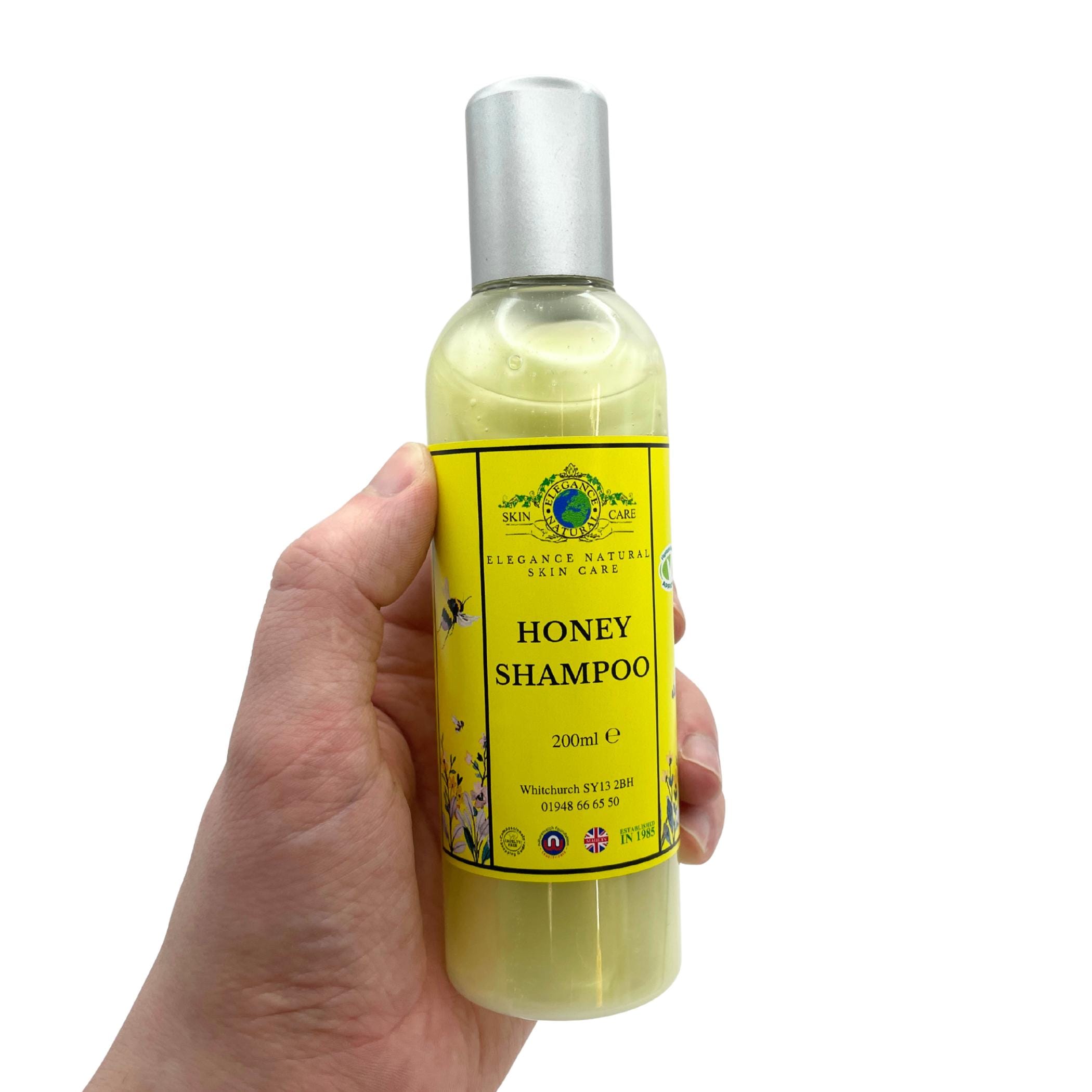 Honey Shampoo 200ml Hydrate Cleanse Scalp Gentle Delicate Lightly Fragranced Natural Hair Wash Handmade in rural British Countryside GB UK