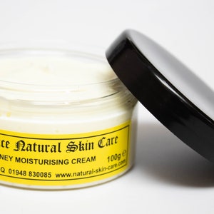 Honey Moisturising Cream 100g Natural Luxurious and Non Greasy Face Moisturiser for Combination Skin Type Handmade Rural British Countryside