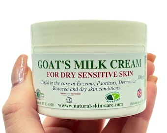 Goats Milk Moisturising Cream 100g by Elegance Natural Skin Care Handmade & packed rural GB Moisturizing Moisturiser Hand Made Skincare