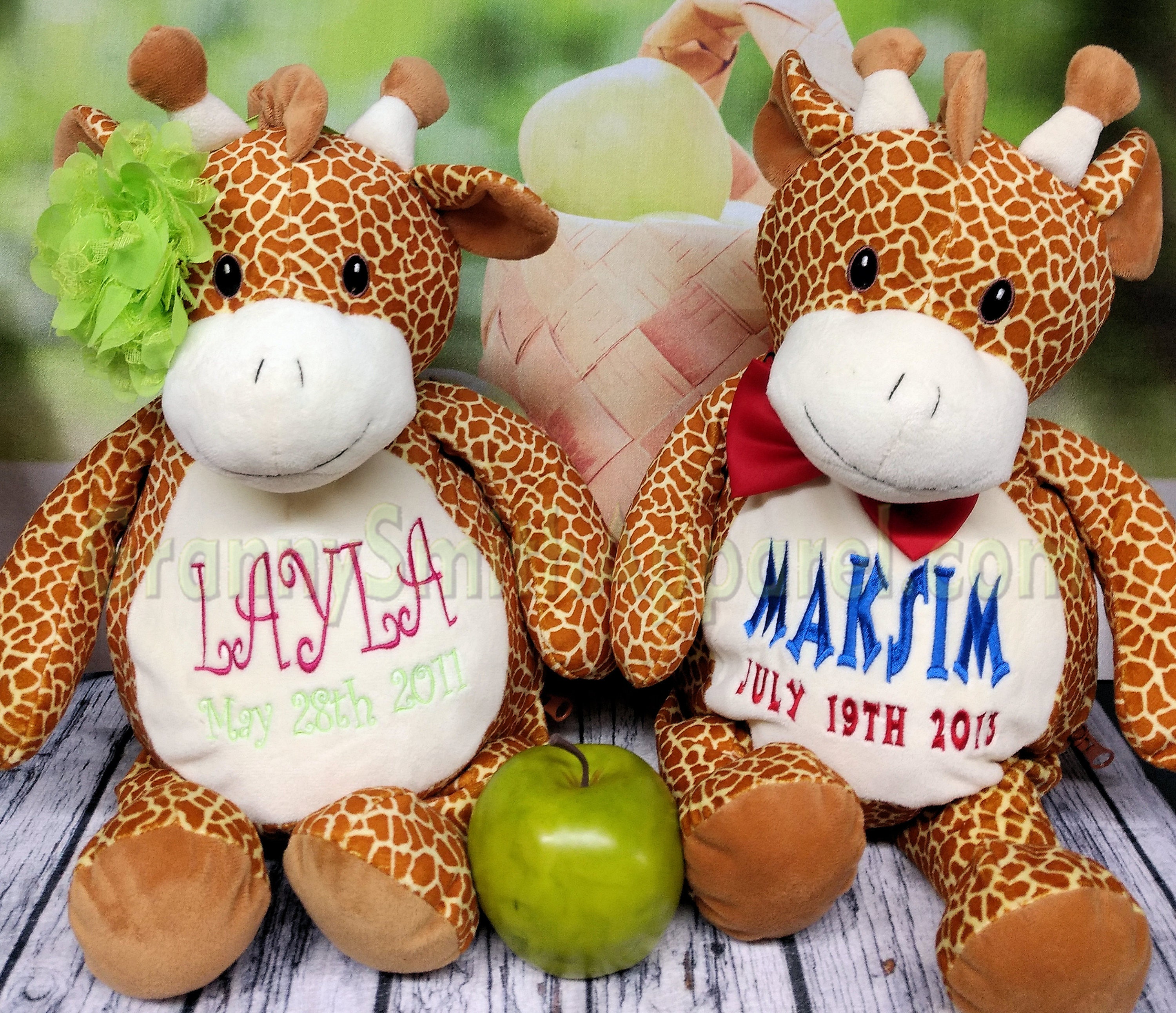 personalized giraffe stuffed animal