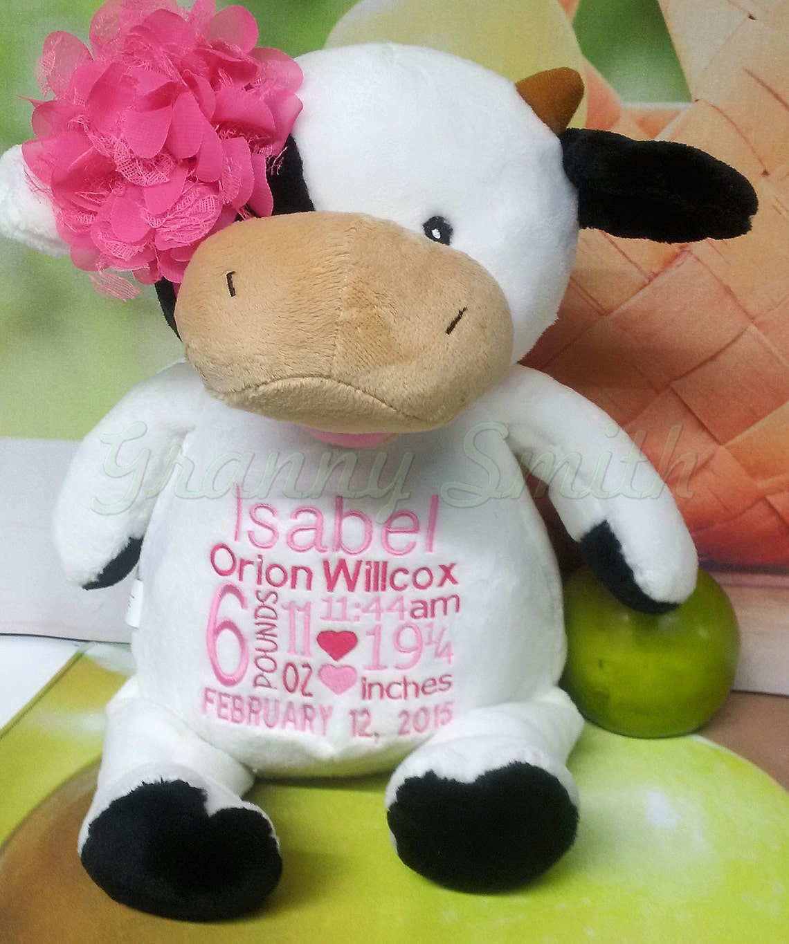 Cow Plush Stuffed Calf Plush Animal Custom Personalized Birth Etsy
