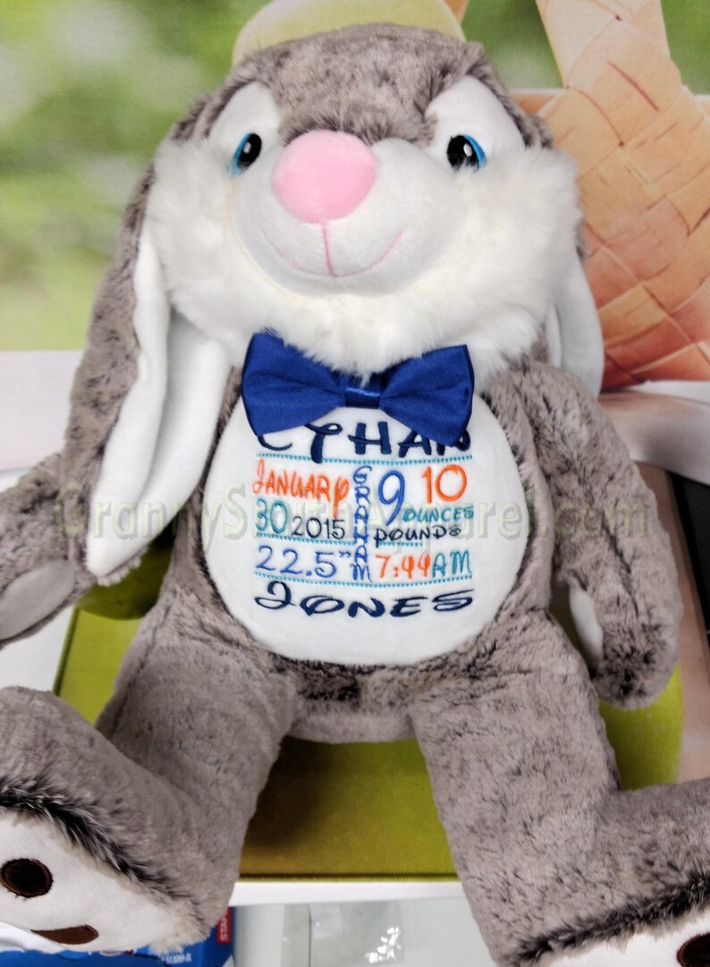 stuffed animal with name embroidered