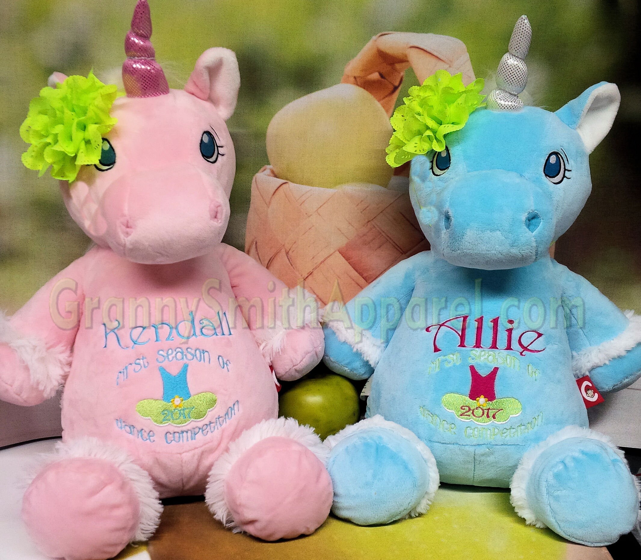 Pink Unicorn plush stuffie stuffed animal plushie Custom embroidered 12. Birth announcement