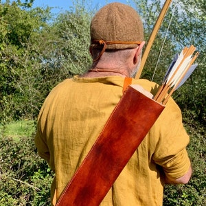 Handmade Real Leather Back Quiver
