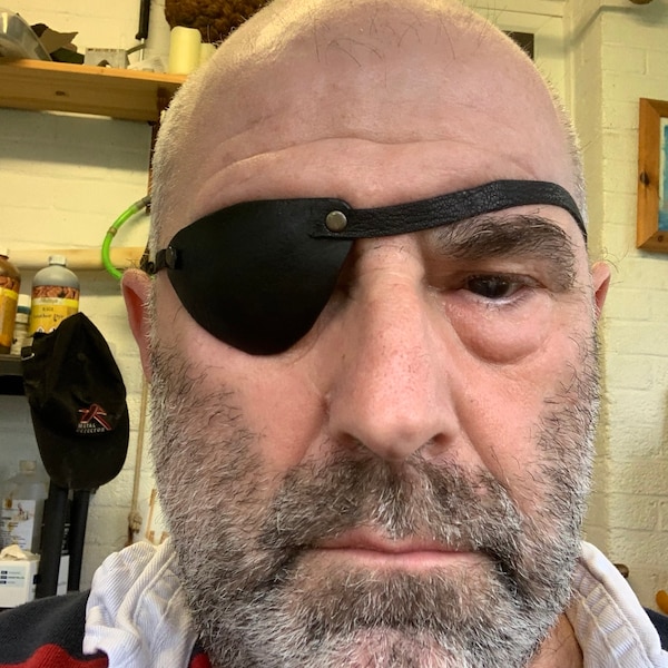 Leather Hand Made flat profile eyepatch