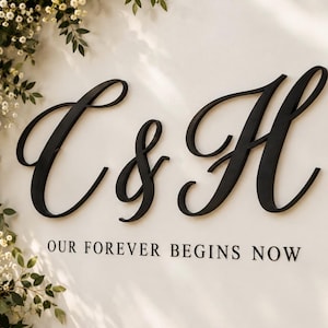 Personalized Wedding Initials Monogram Sign, Custom Two Letter Backdrop Sign for Wedding Wall Decor,  Wedding Backdrop Decor