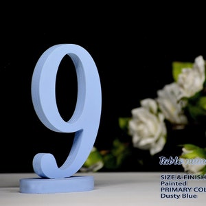 Dusty Blue Table Numbers, Wedding Decorations Navy Blue, Wedding,  Wedding Reception Table, TNF4-140-PAINTED