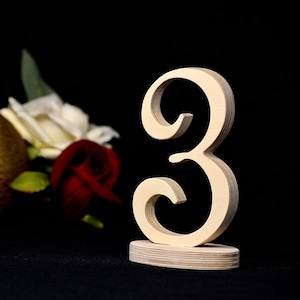 Table Numbers for Wedding Gold, Gold Table Numbers, Wood Table Numbers Wedding Table Number TNF5-120-NOT PAINTED