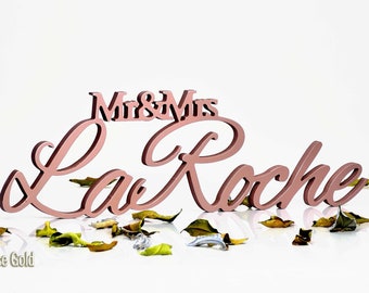 Mr and Mrs Last Name Sign, Bridal Table Decor, Mr Mrs Surname, Custom Wedding Sign, Name Family Sign, Personalized Mr. And Mrs