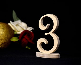 Table Numbers for Wedding Gold, Gold Table Numbers, Wood Table Numbers Wedding Table Number TNF5-120-NOT PAINTED