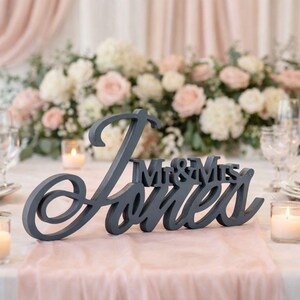 Custom Wedding Sign, Mr Mrs Last Name, Family Name Reception Signage, Modern Wedding Table Sign