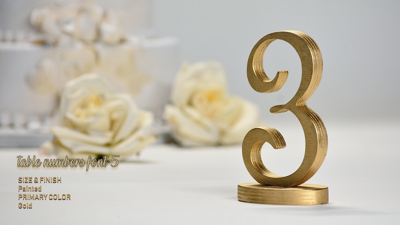 Wedding Table Numbers, Gold Table Numbers, Silver Table Numbers, EXPRESS SHIPPING 2-4 business days image 3