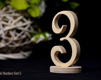 Not Painted Table Numbers, Wedding Centerpiece Décor, DIY Wedding Table Numbers, NF5-130-NOT PAINTED
